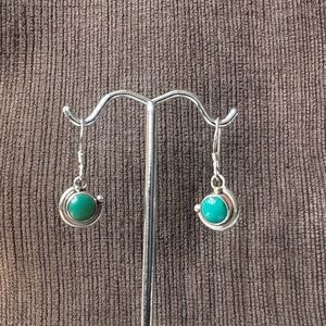 925 sterling silver turquoise drop earrings